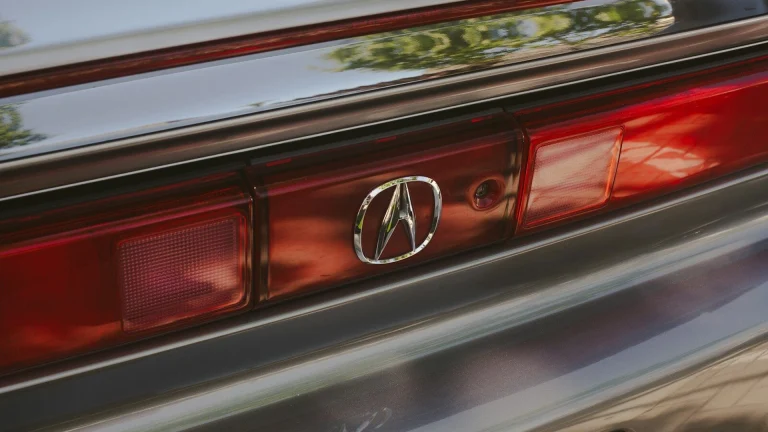 A close-up of an acura car's tail light.