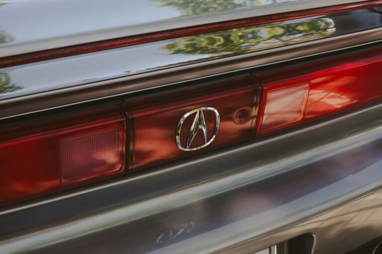 A close-up of an acura car's tail light.