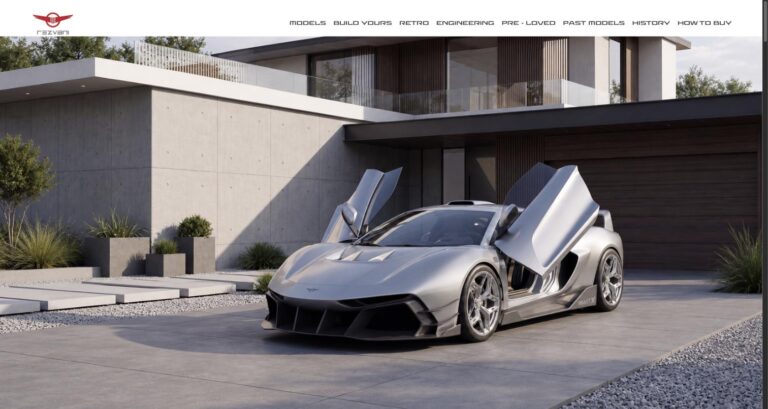 Rezvani Beast X, a heavily modified Corvette-based hypercar with scissor doors, parked in a residential driveway