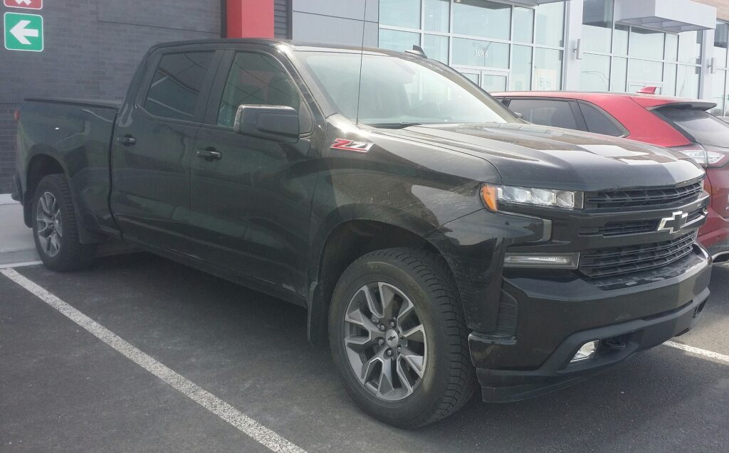 A 2019 Chevrolet Silverado 1500 crew cab pickup, parked
