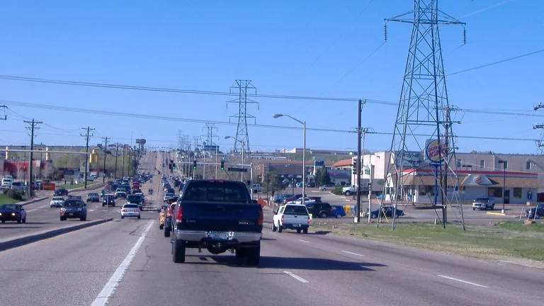 Multi-lane Academy Boulevard in Colorado Springs, Colorado