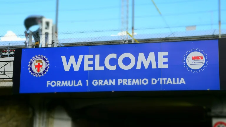 Aerial view of the Autodromo Nazionale di Monza racing circuit in Italy