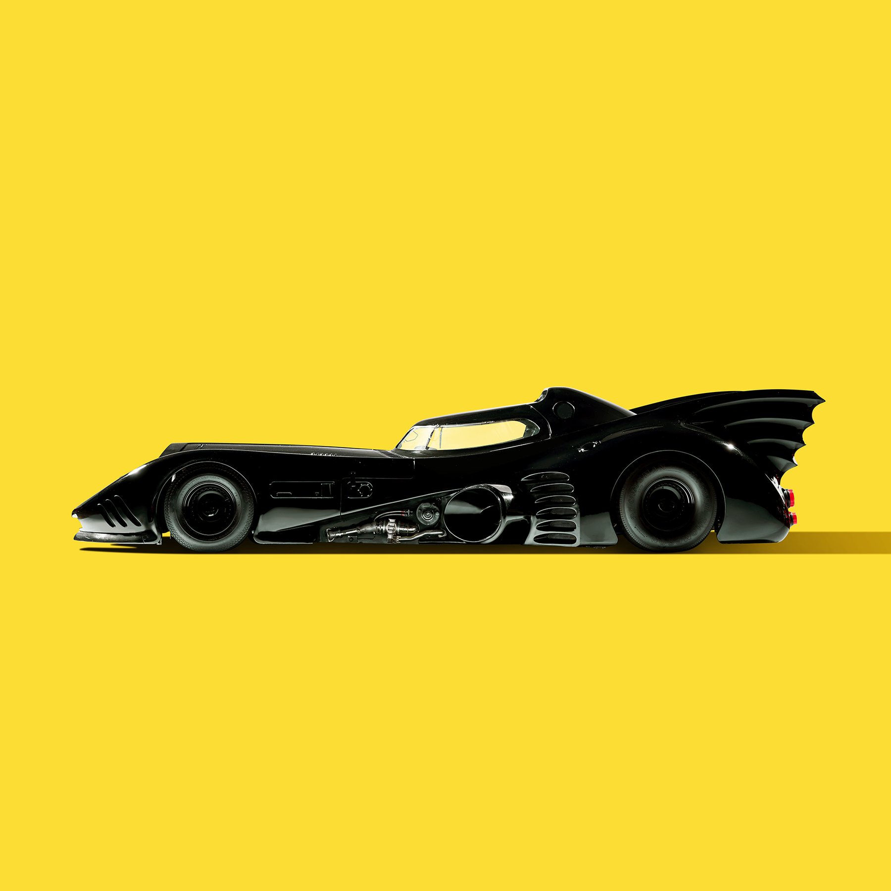 Side profile of the 19-foot-8-inch Batman Returns Batmobile