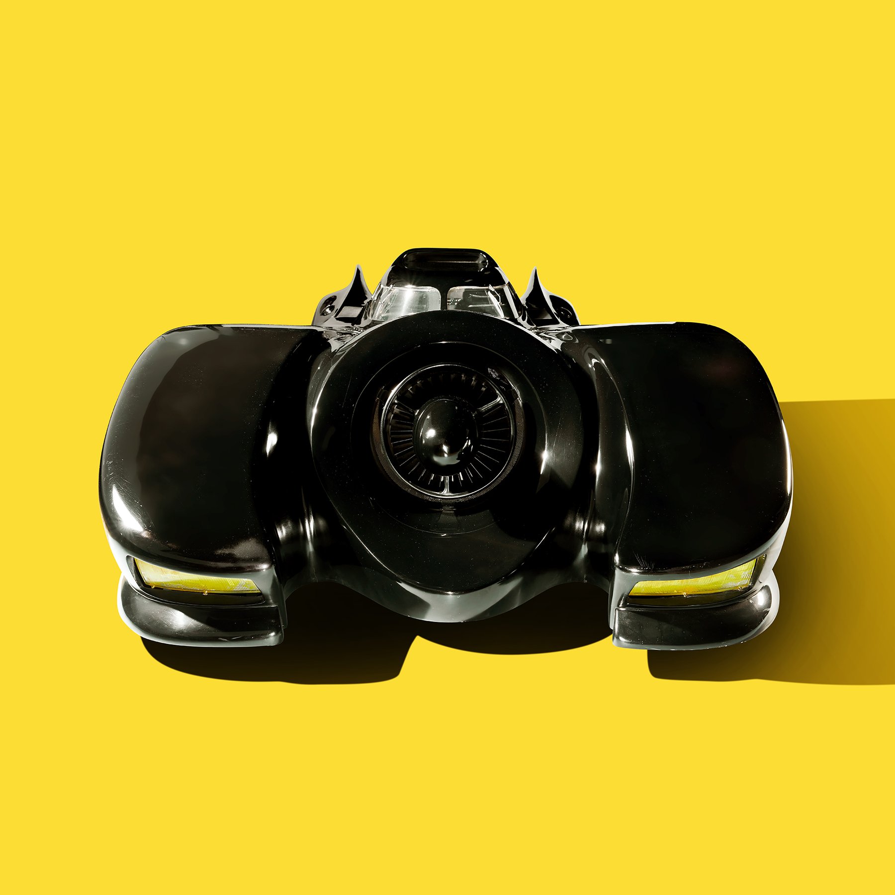 Head-on view of the Batman Returns Batmobile and its turbine-style nose