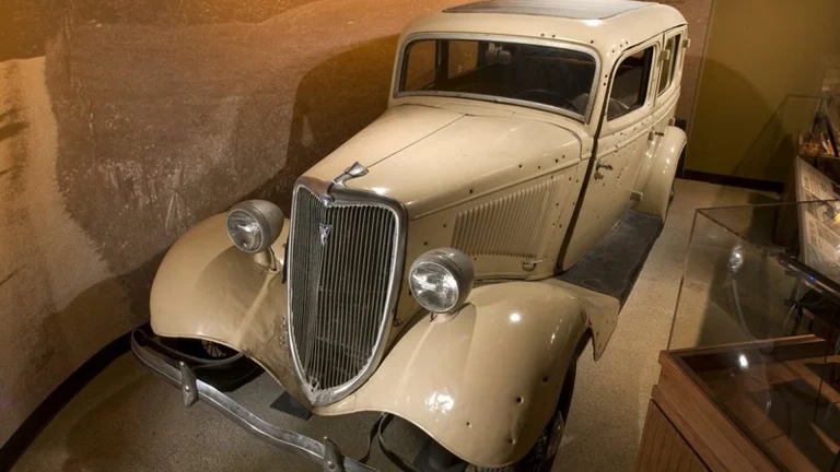 Bonnie and Clyde's bullet-riddled 1934 Ford V-8 death car