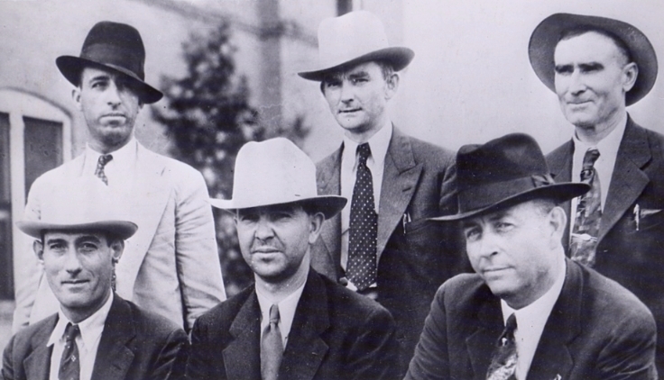 The six-man posse that ambushed Bonnie and Clyde near Gibsland, Louisiana, in 1934