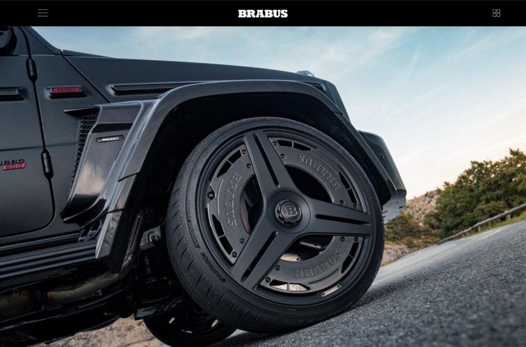 24-inch BRABUS PLATINUM EDITION forged wheel with carbon aeroblades on the widebody fender