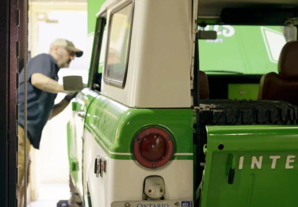 Electric 1970 International Harvester Scout 800A converted by Beachman for Steam Whistle Brewing