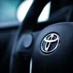 black toyota car steering wheel