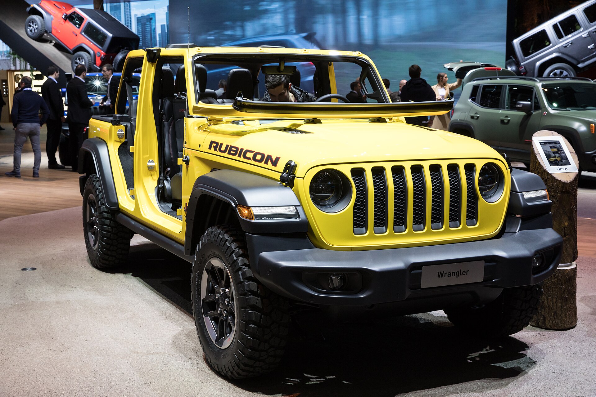 Yellow Jeep Wrangler JL Rubicon, the platform underneath the 2027 Wrangler JL-2A