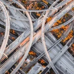 aerial photography of city road