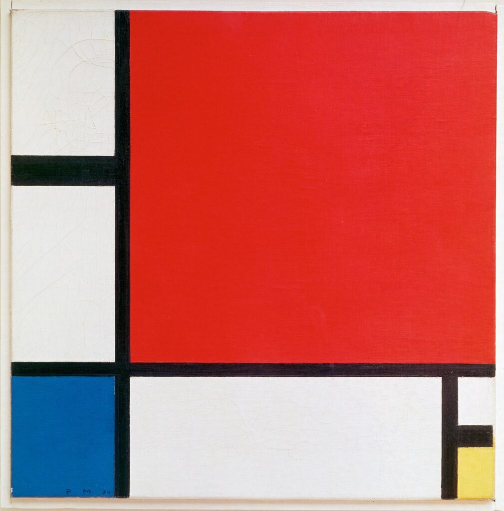 Piet Mondrian Composition II in Red, Blue, and Yellow, 1930, the style that inspired the Partridge Family bus paint