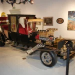 The Munster Koach, an 18-foot black hot rod hearse with gold scrollwork and a red velvet interior