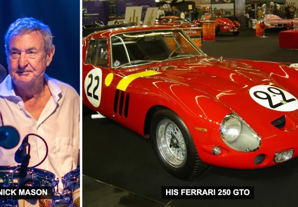 Pink Floyd drummer Nick Mason and his Ferrari 250 GTO