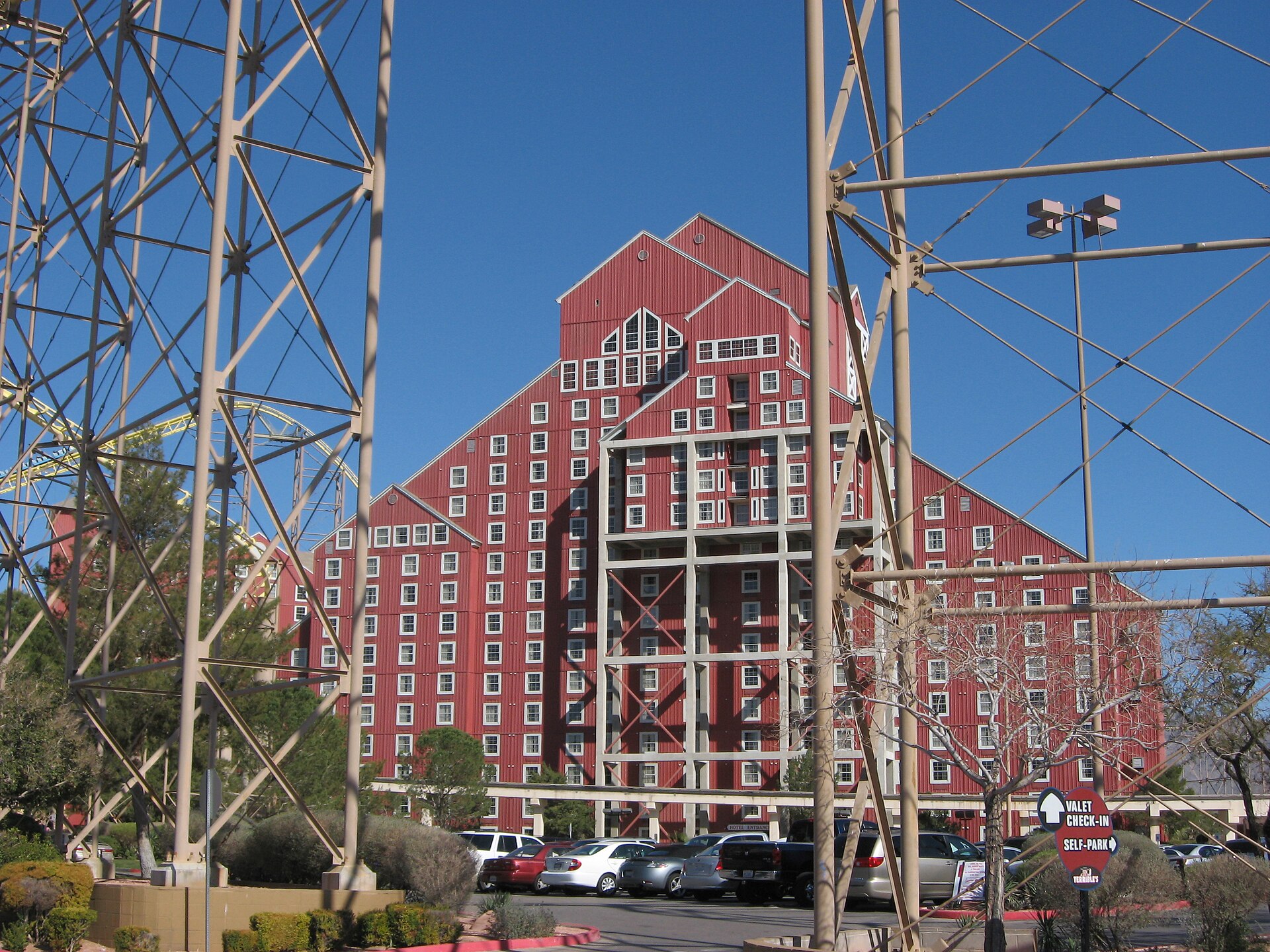 Casinos at Primm, Nevada, along I-15 where the Bonnie and Clyde car is displayed