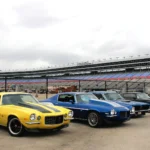 blue and yellow chevrolet camaro