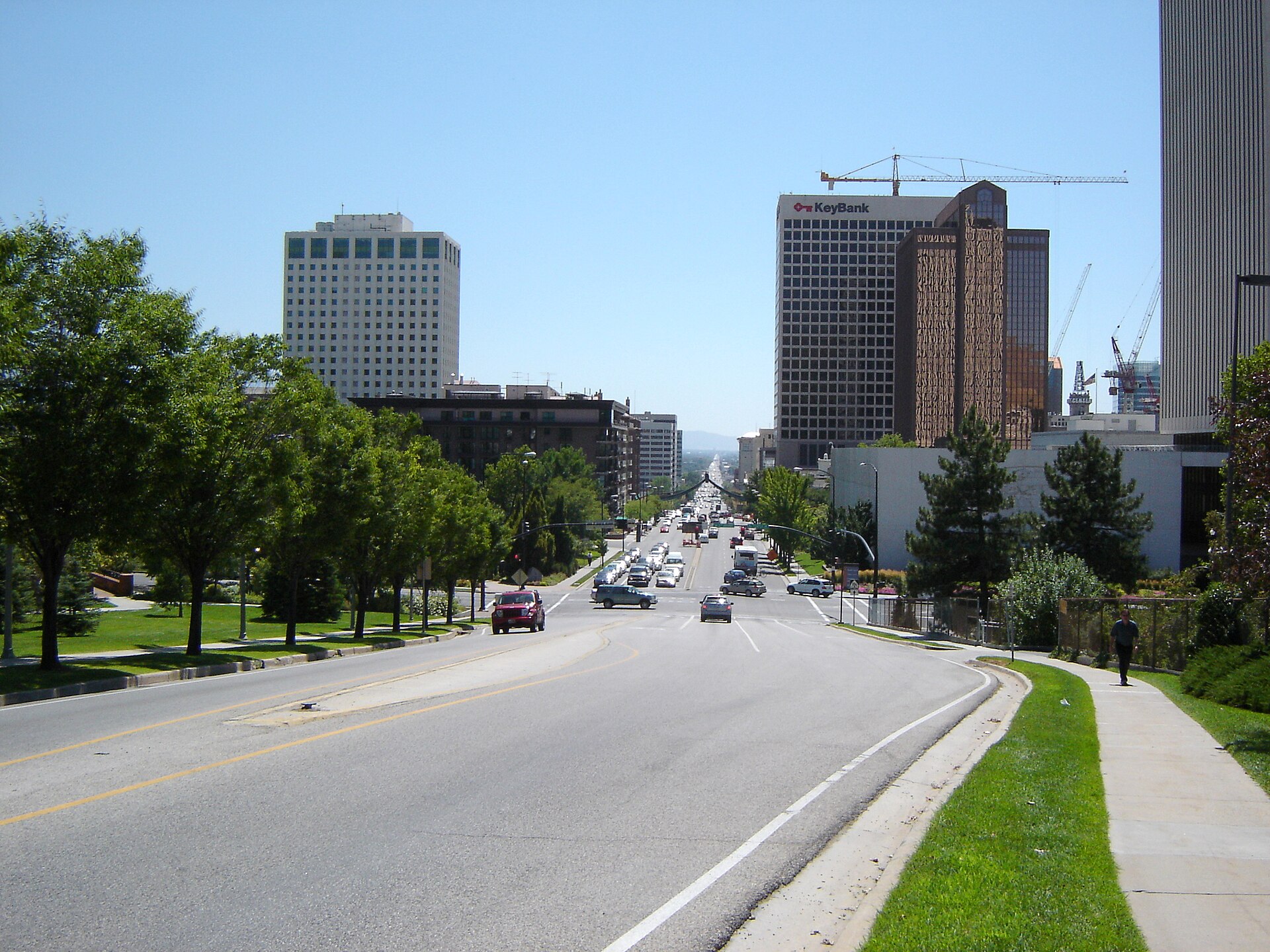 Traffic on State Street heading toward downtown Salt Lake City