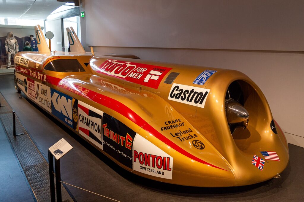 Thrust2, Richard Noble&rsquo;s 1983 land speed record car, at Coventry Transport Museum