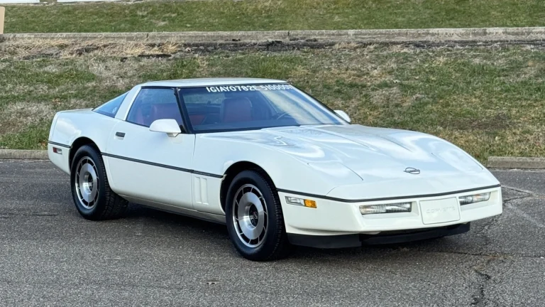 White 1984 Chevrolet Corvette VIN #1 front three-quarter view