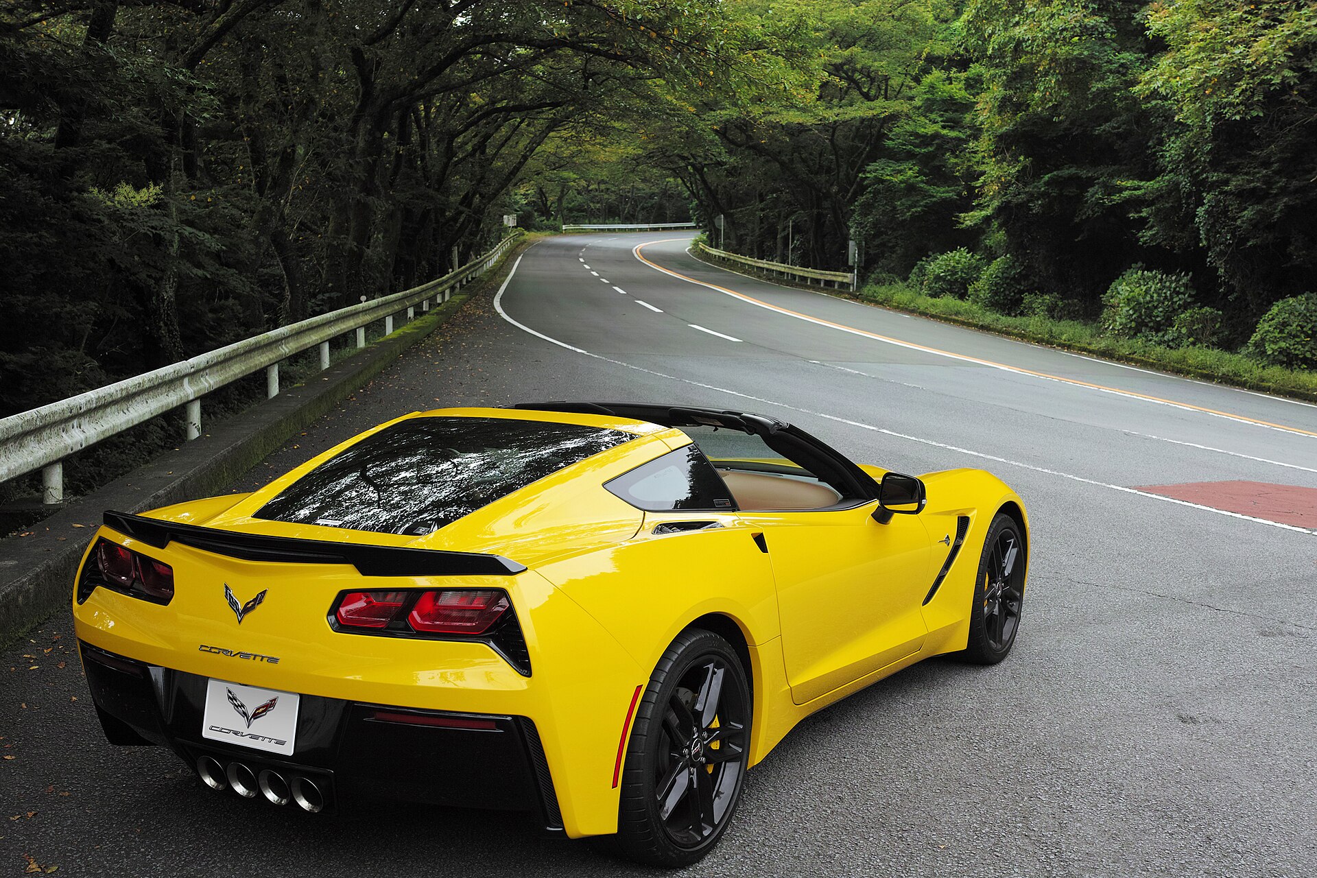 Rear view of a representative 2014 Chevrolet Corvette Stingray (C7)