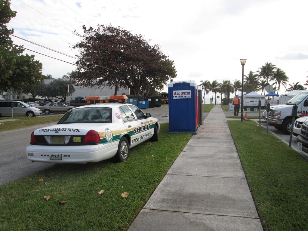 Broward Sheriff Citizen Observer Patrol car parked in Deerfield Beach