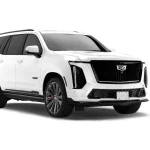 White Cadillac Escalade-V Edición Checo Pérez, front three-quarter view