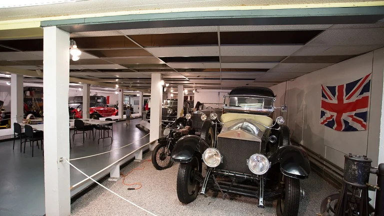 Vintage cars on the gallery floor of the Canadian Automotive Museum in Oshawa, Ontario