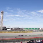 Cars on track at Circuit of the Americas in Austin, Texas, during the 2018 U.S. Grand Prix