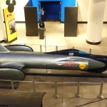 Craig Breedlove’s three-wheeled, jet-powered Spirit of America land speed record car on display at the Museum of Science and Industry in Chicago