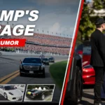 Trump's Garage: Donald Trump at the White House beside Tesla cars, the presidential limo at Daytona, and a Lamborghini, Ferrari and Rolls-Royce
