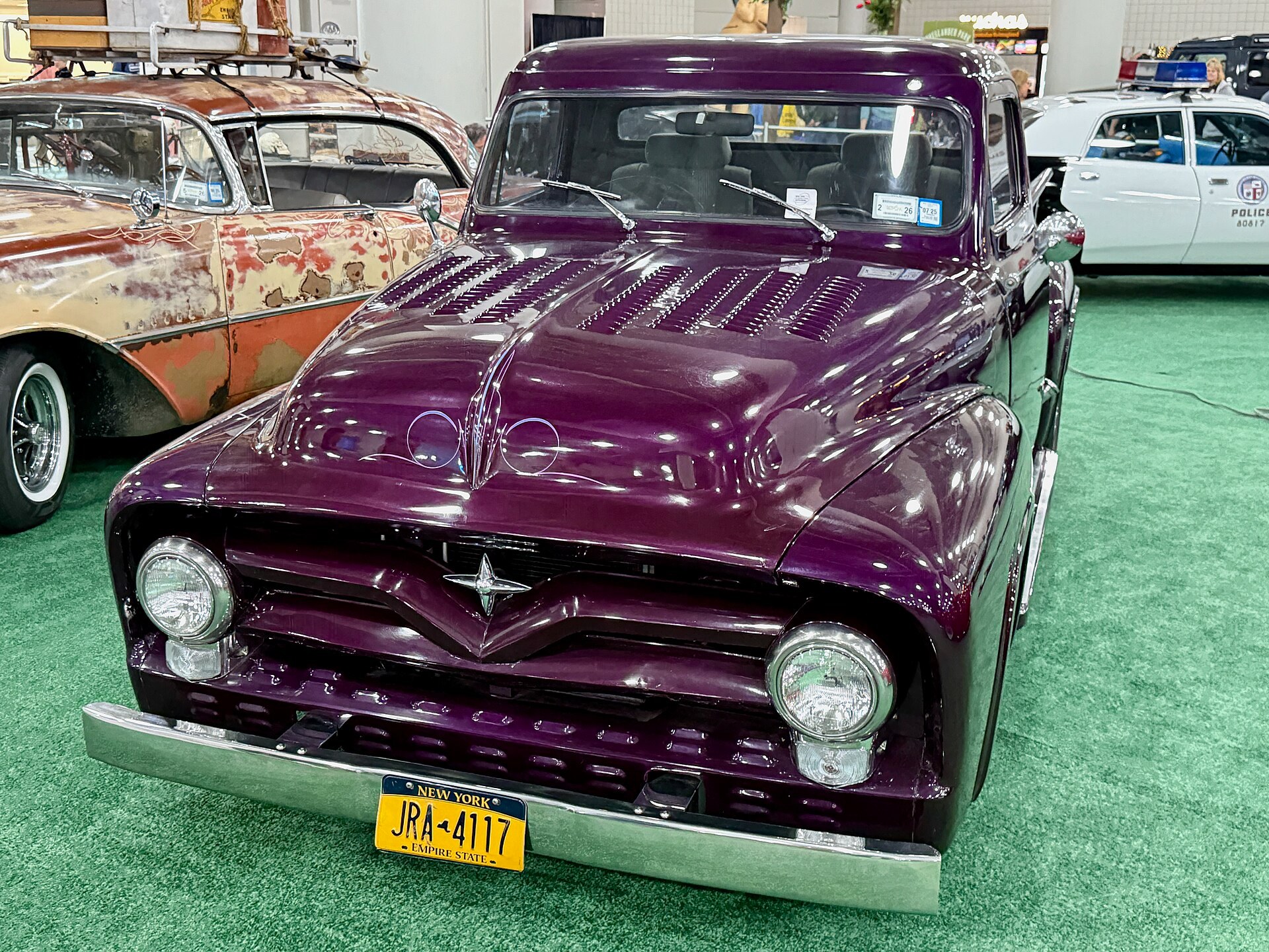 A vintage Ford F-100 pickup truck