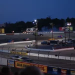 Stock cars racing at Nashville Fairgrounds Speedway, then called Music City Motorplex, in 2007