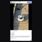 Instagram reel showing the Porsche Mission S uncovered on a Manhattan pier