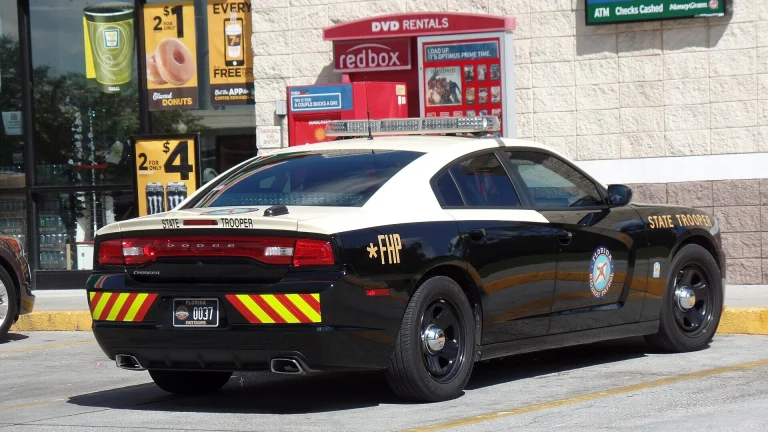 Florida Highway Patrol Dodge Charger patrol car parked