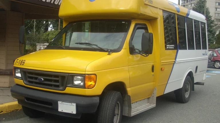 Ford E-Series cutaway chassis fitted with a shuttle bus body