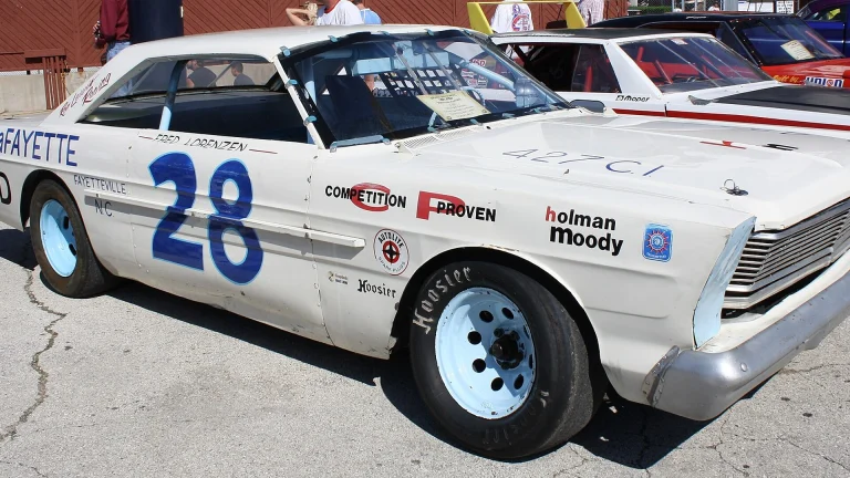 White No. 28 Holman-Moody 1965 Ford Galaxie in Fred Lorenzen livery