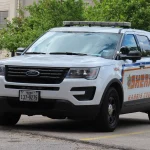 A Harris County Sheriff's Office Ford Police Interceptor Utility patrol vehicle