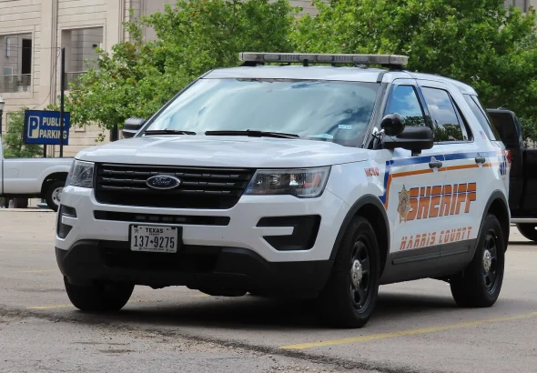 A Harris County Sheriff's Office Ford Police Interceptor Utility patrol vehicle