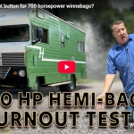 Green Hellcat-swapped Winnebago motorhome called the Hemibago with builder Tommy Boshers