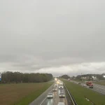 Southbound Interstate 65 near Calera, Alabama, seen from an overpass