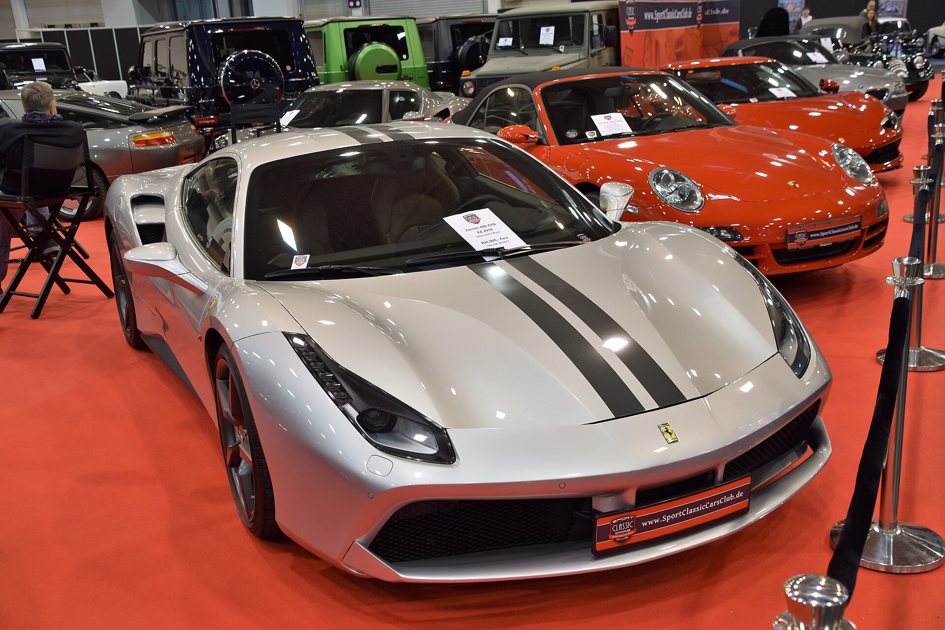 A 2018 Ferrari 488 GTB; the Justice Department lists a 2016 and a 2018 Ferrari 488 among the seized vehicles