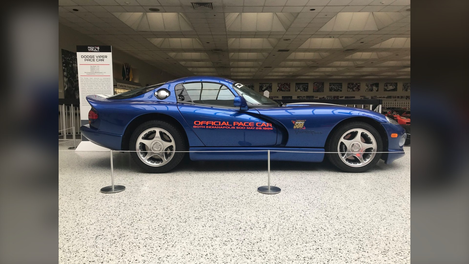 Dodge Viper GTS, 1996 Indianapolis 500 pace car