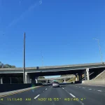 Westbound Interstate 10 approaching the Interstate 295 overpass in Jacksonville, Florida