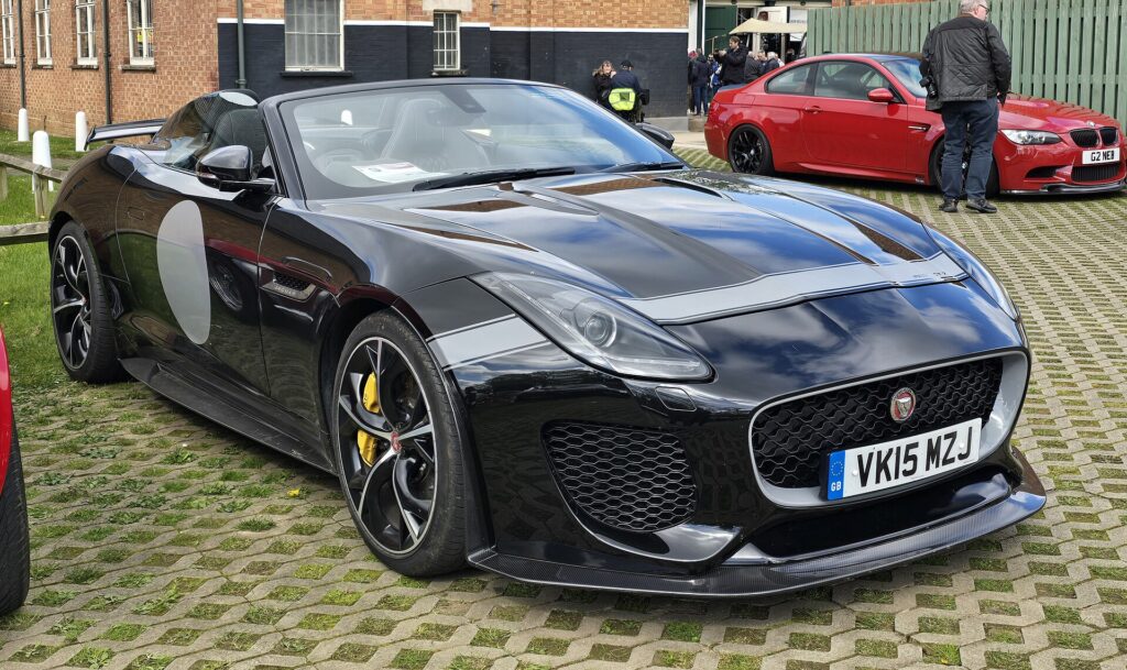 A black 2015 Jaguar F-Type Project 7 roadster