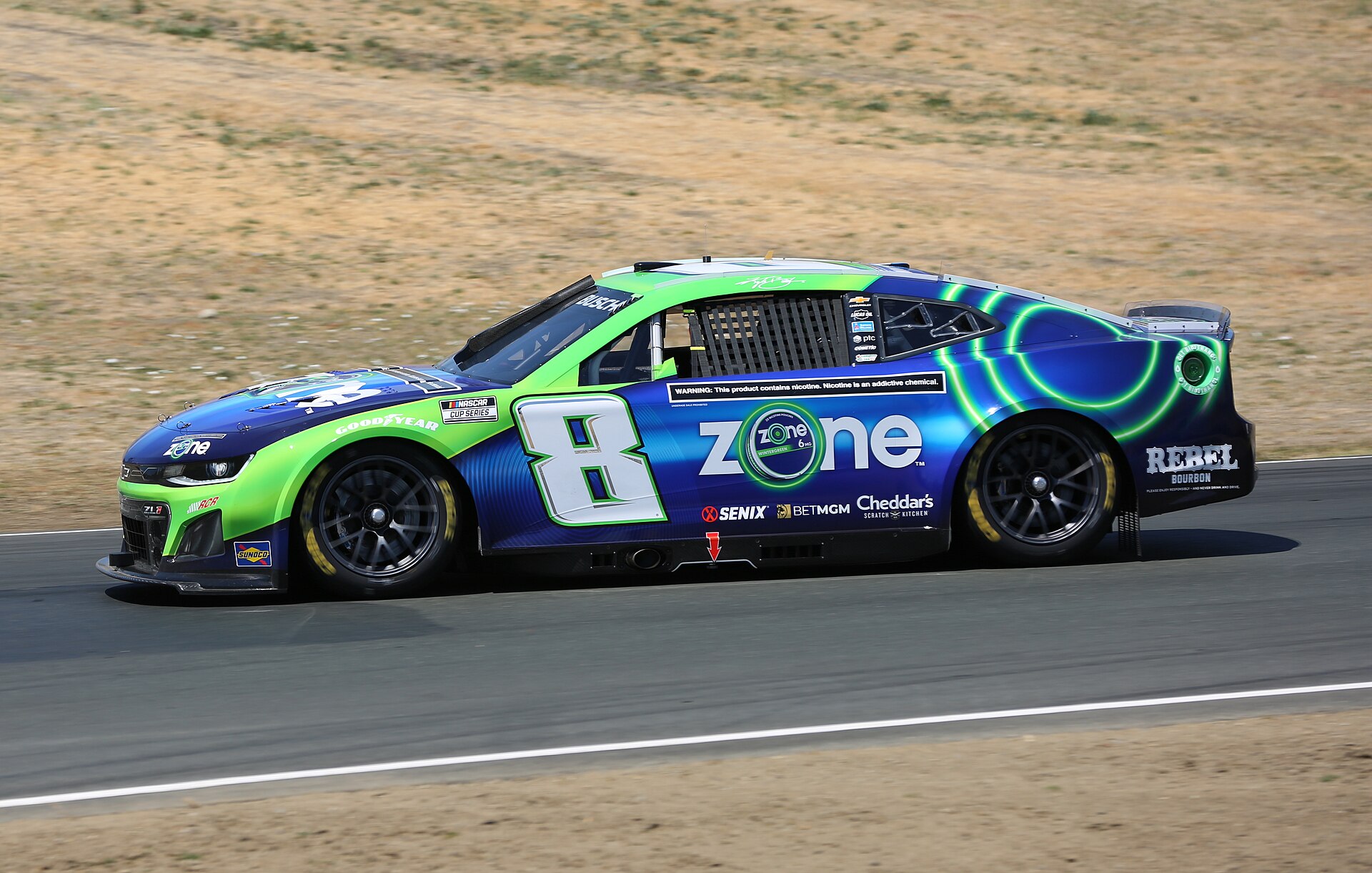 Kyle Busch's No. 8 Zone Chevrolet at Sonoma Raceway in 2025