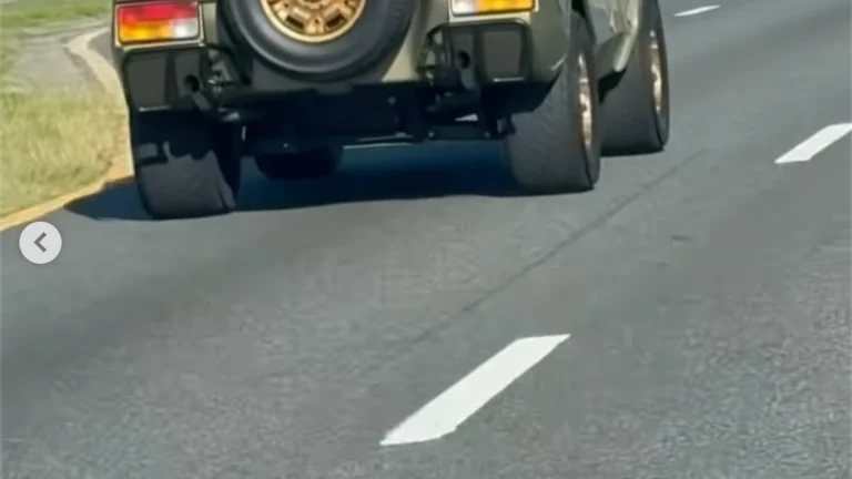Video still of a Lamborghini LM002 driving on a Florida road from an Instagram post