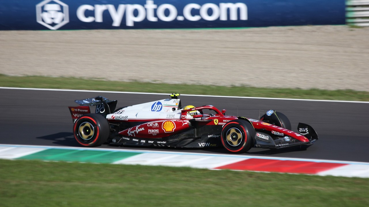 Lewis Hamilton in his Ferrari at the 2025 Italian Grand Prix