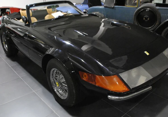 Black McBurnie Coachcraft Ferrari Daytona Spyder replica built on a Chevrolet Corvette