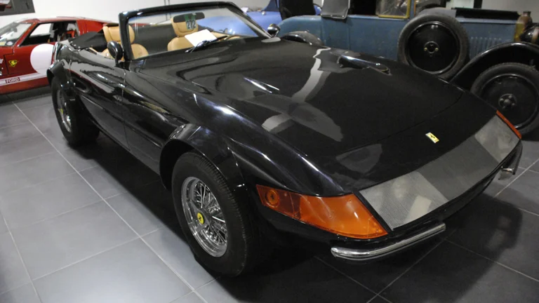 Black McBurnie Coachcraft Ferrari Daytona Spyder replica built on a Chevrolet Corvette