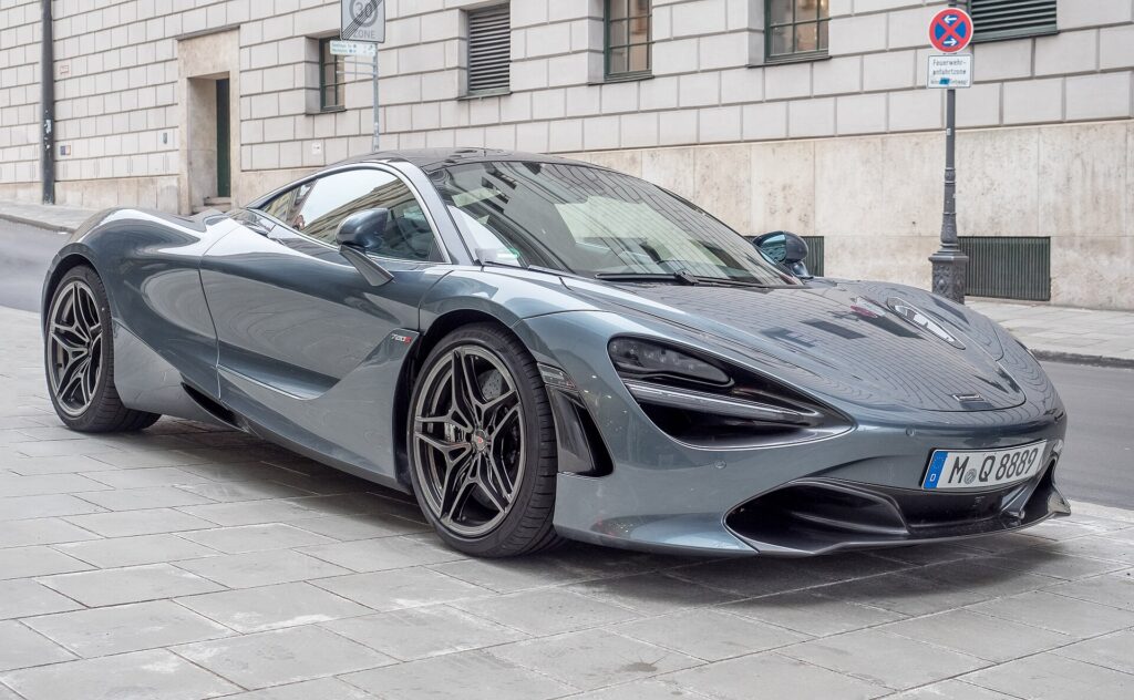 A silver McLaren 720S
